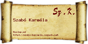 Szabó Karméla névjegykártya